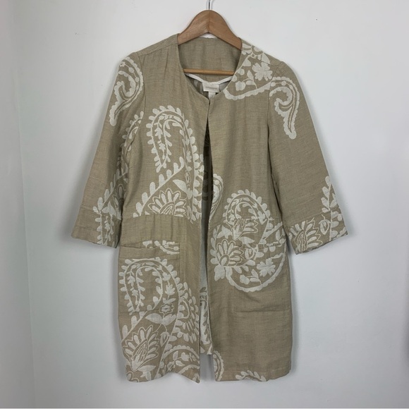 Chico’s Linen Paisley Print Jacket - Picture 3 of 9